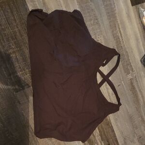 torrid Dark Brown Sports Bra with Crisscross Back